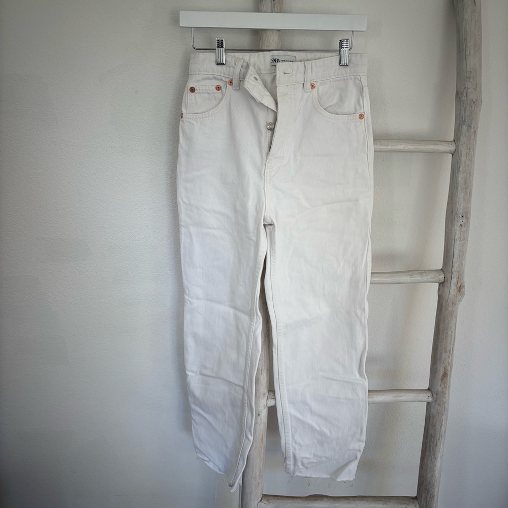 Zara Cream Button-Up Pants